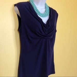 Michael Kors Indigo Purple Sleeveless Blouse Small